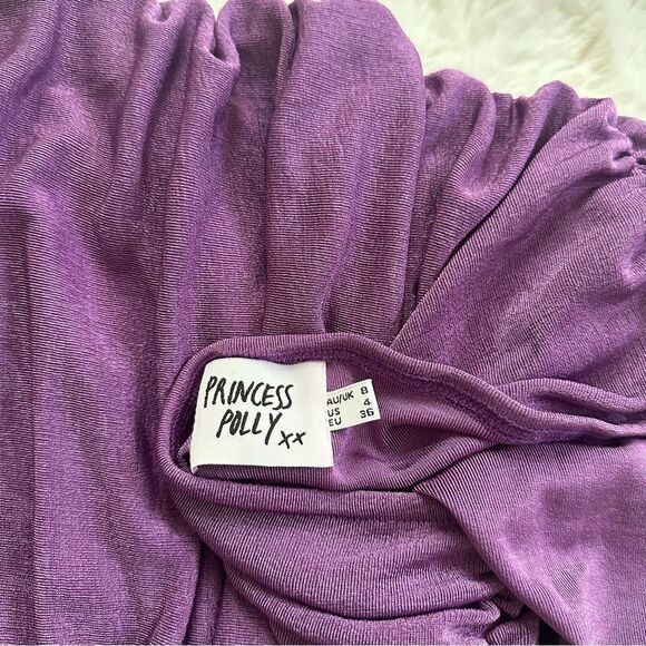 Princess Polly Evelyn purple ruched mini dress halter neck - Picture 9 of 10